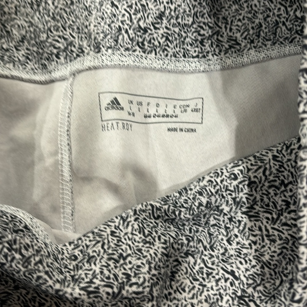 adidas Gray Space-Dye Leggings with Pink and Orange Panels - Picture 3 of 3